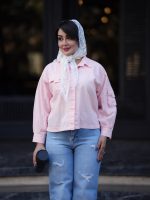 شومیز آستین جیب دار لنین4054 - Image 2
